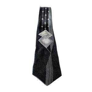 Basic Elements Geo Medallion Silk Tie Goth Retro Art Deco Gatsby Career Grandpa